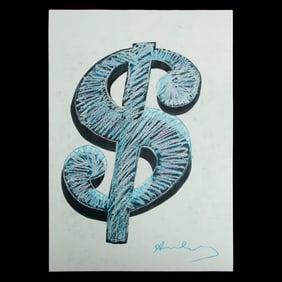 Andy Warhol Mixed Media Dollar Sign