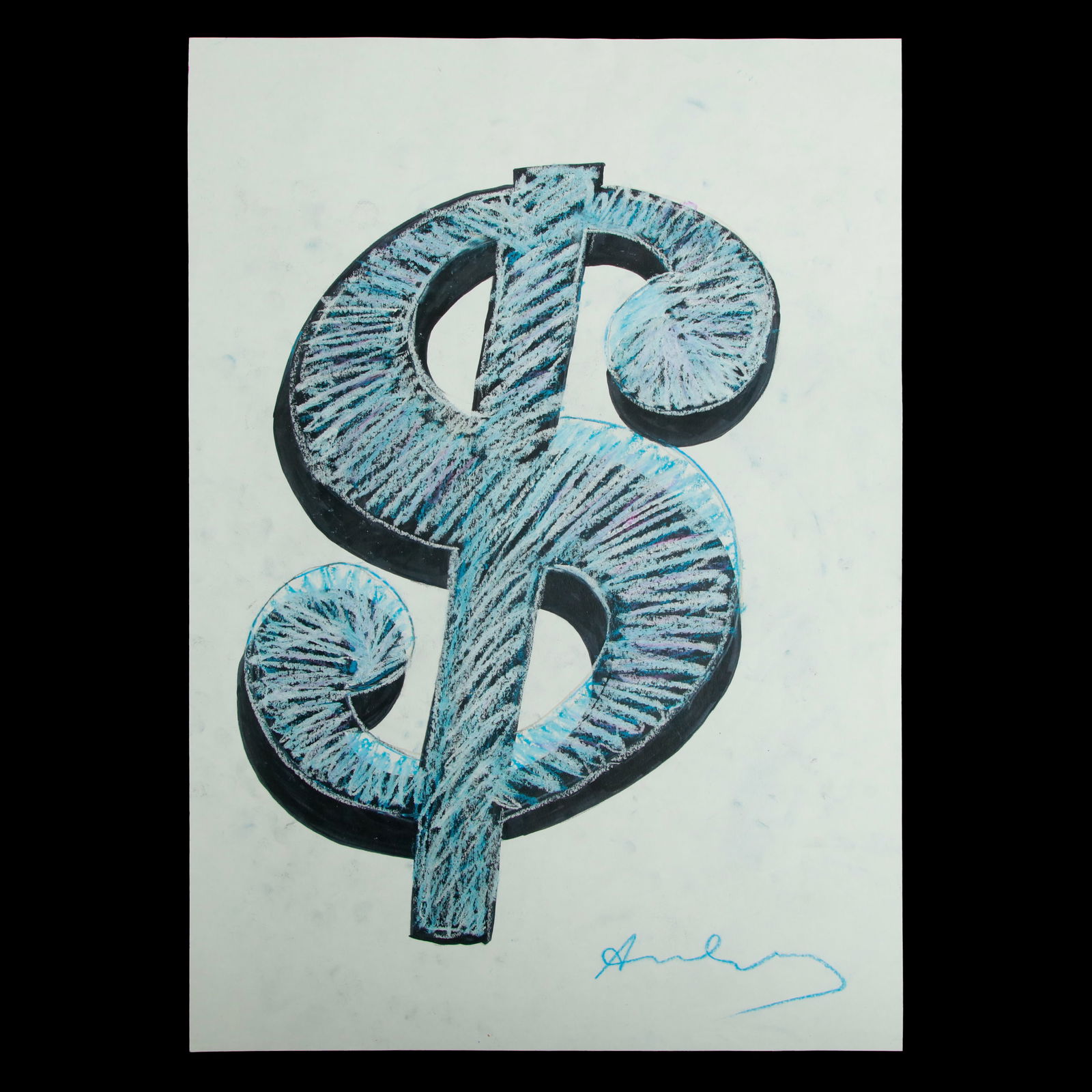 Andy Warhol Mixed Media Dollar Sign (1 of 5)
