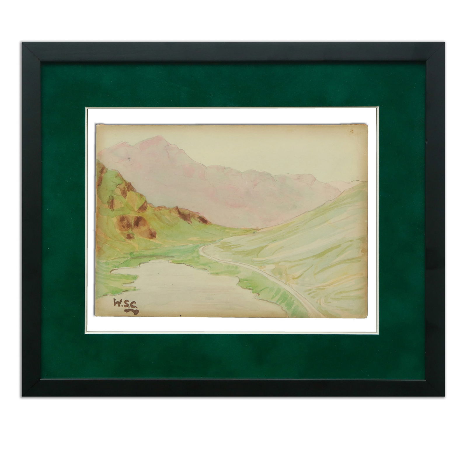 Sir Winston Spencer Churchill Valley Landscape Watercolor & Mixed Media on Board (1 of 13)