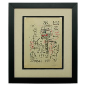 Jean-Michel Basquiat Mixed Media Drawing: "Corpus of Imagination"
