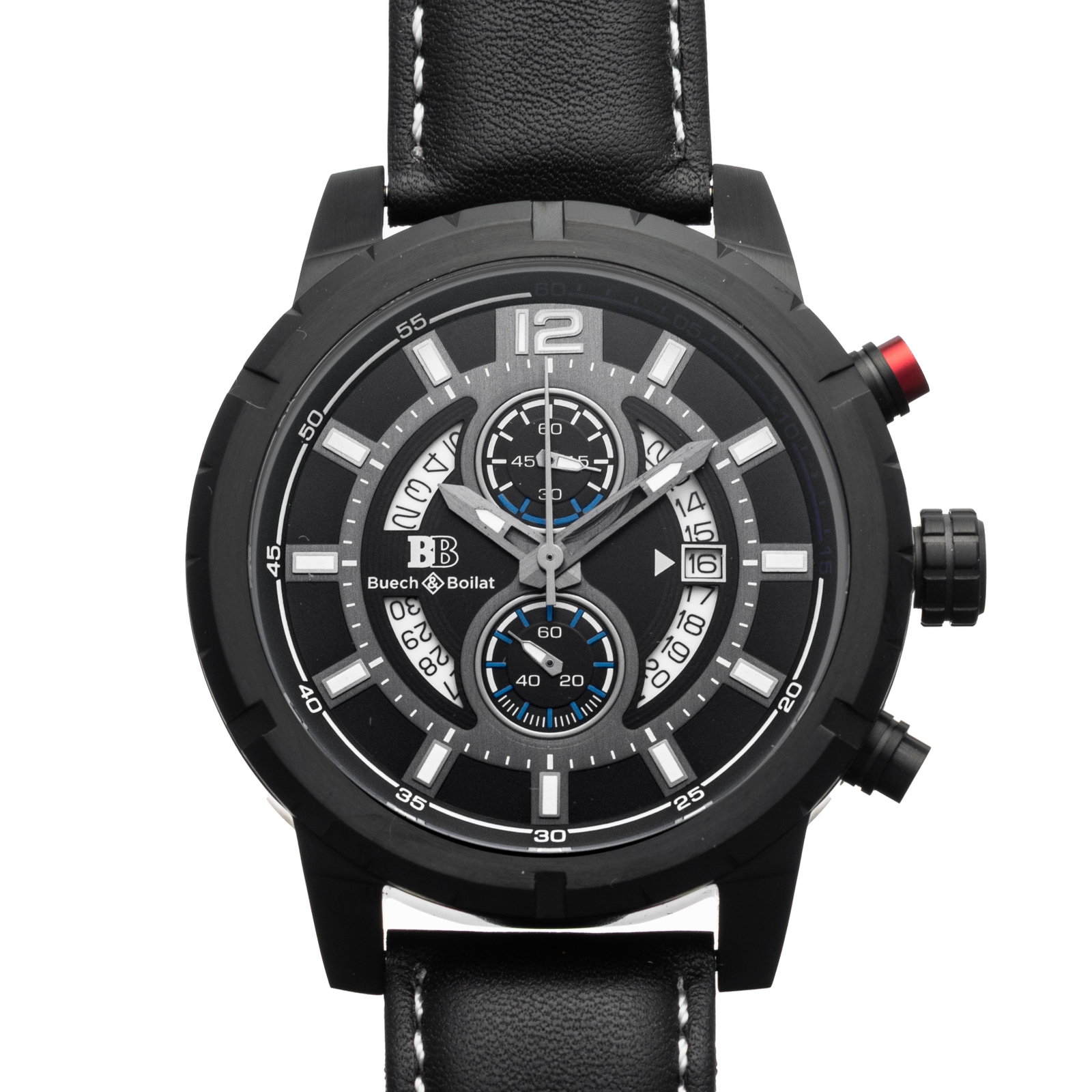 Balmer Men’s Swiss Chronograph Watch – 47mm Stainless Steel Case: This striking Balmer men’s watch embodies Swiss craftsmanship and bold design. Featuring a 47mm stainless steel case, it houses a precision Swiss movement for reliable chronograph performance. The b