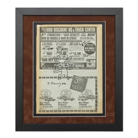 Keith Haring Newspaper Art on a New York Daily News Monday, January 26, 1987