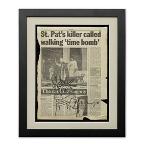 Keith Haring Newspaper Art on a New York Daily News page dated Friday, September 23, 1988. 