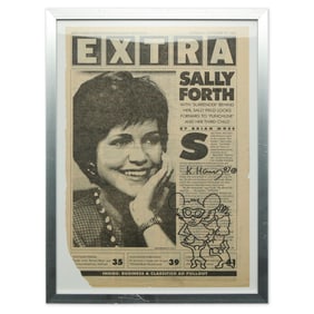 Iconic Keith Haring Newspaper Art Featuring Andy Mouse