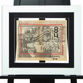 Keith Haring-Inspired Newspaper Art - 1984