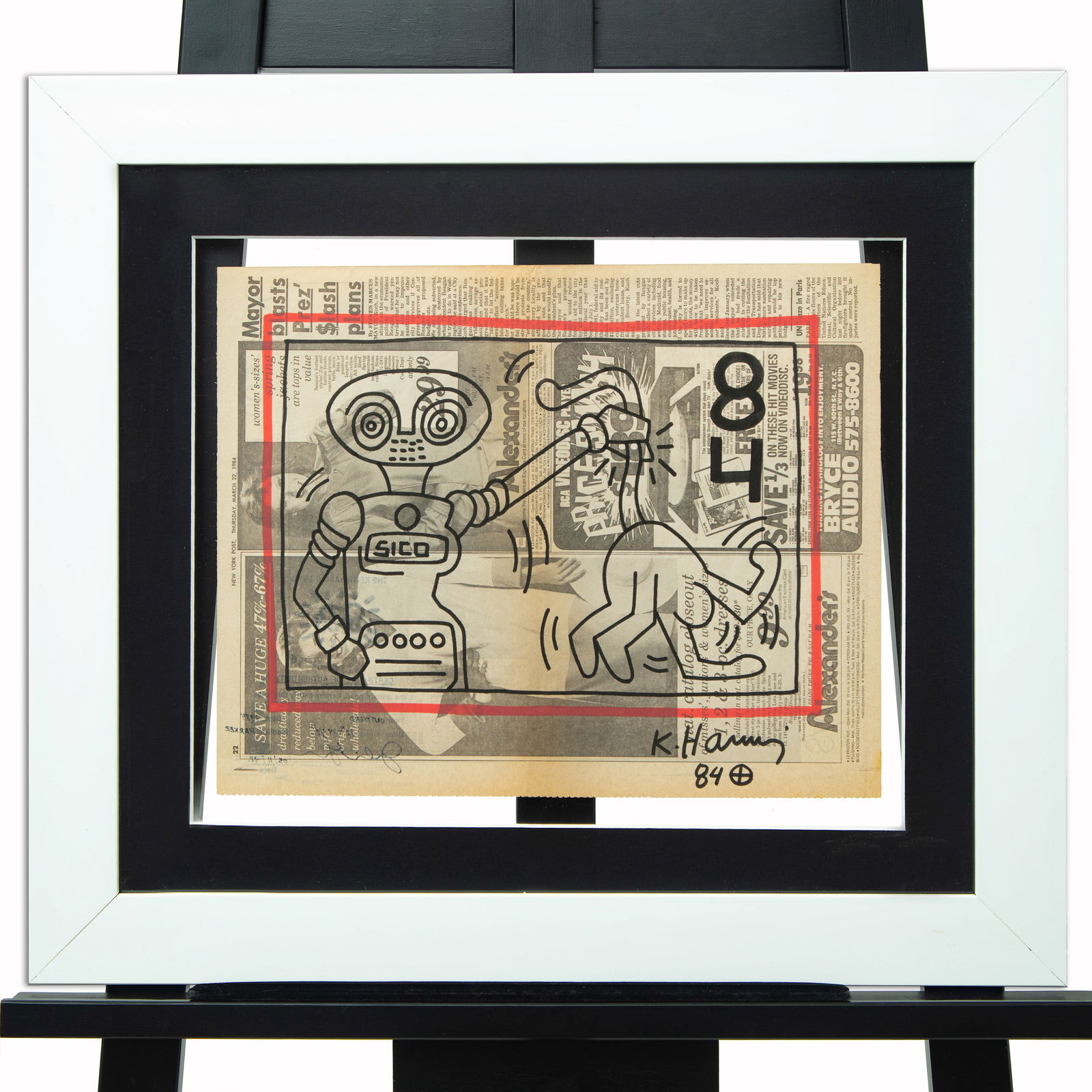 Keith Haring-Inspired Newspaper Art - 1984 (1 of 13)