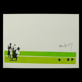 BANKSY:  "Lawn Bowling with Fused Bombs"