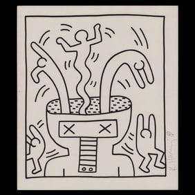 Iconic Keith Haring Print – “Dancing Figures and Machine”