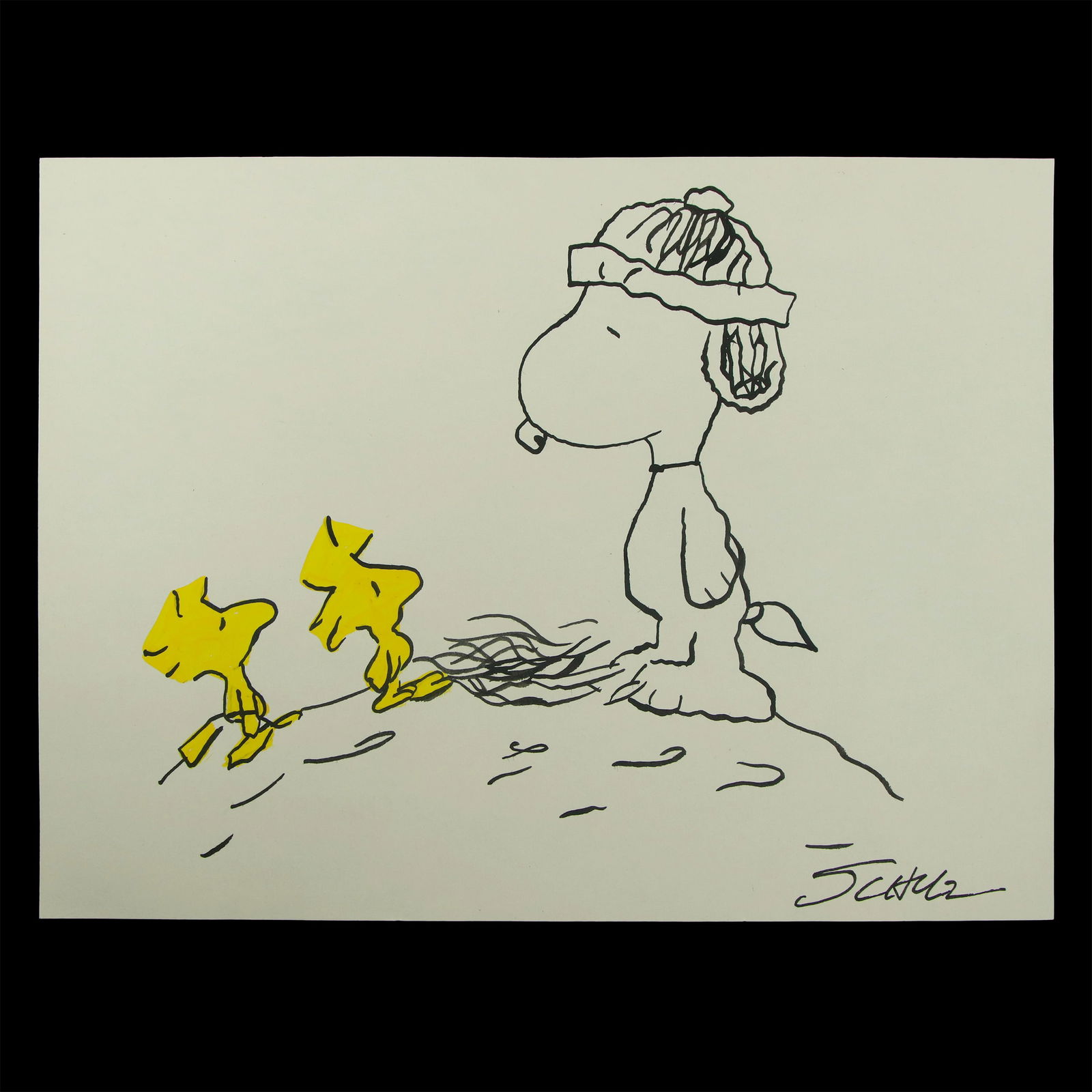 Charles Schulz, Snoopy and Woodstock Artwork: Title: Charles Schulz - Snoopy and Woodstock Historical Significance: We are pleased to present this exceptional Charles Schulz print featuring beloved Peanuts characters, Snoopy and Woodstock. This p