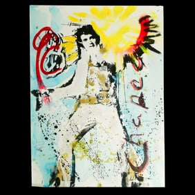 Original "Chapeau" Posterboard Art Featuring Elvis Presley
