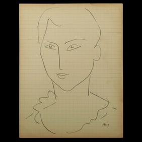 Woman with Lace Collar Graphite on Paper