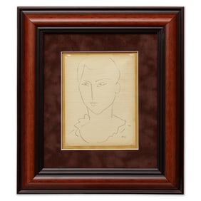 Woman with Lace Collar Graphite on Paper