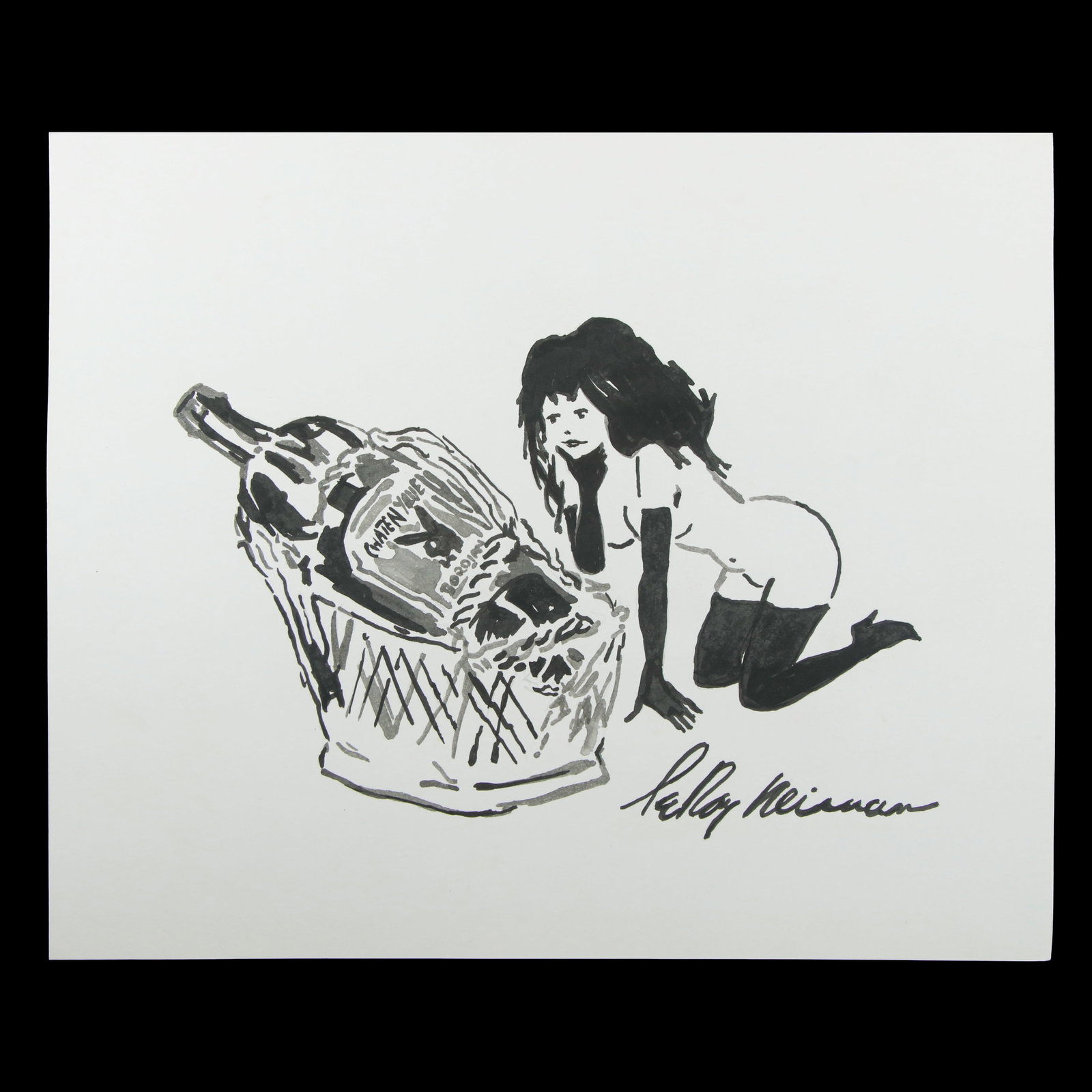 Leroy Neiman - "The Contemplative Muse": Title: Leroy Neiman - "The Contemplative Muse" Historical Significance: This captivating print by the esteemed American artist Leroy Neiman presents a stunning and provocative imagery of a woman with 