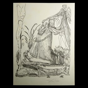 Salvador Dali Print - Chariot of Dreams: The Winged Skeleton