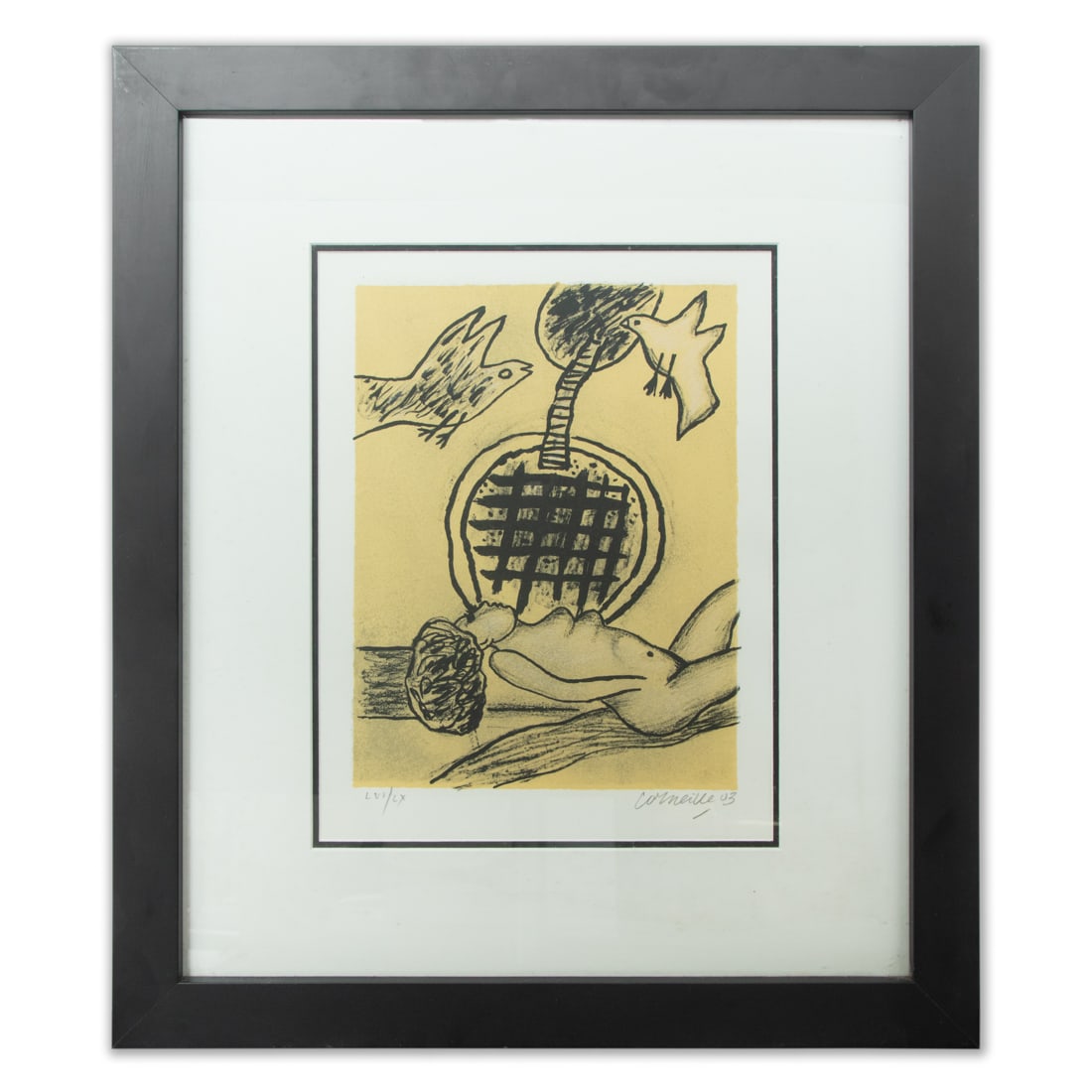 Corneille Lithograph "Woman and Nature" - Edition LVI/LX: Title: Corneille Lithograph "Woman and Nature" - Edition LVI/LX Description: We are delighted to present a rare and captivating lithograph by the renowned Dutch artist Corneille (Guillaume Cornelis va