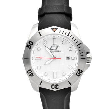 Chronotech Men’s Sport Watch – 43mm Stainless Steel Case: A perfect fusion of modern design and everyday durability, the Chronotech Men’s Watch features a 43mm stainless steel case with a sleek silver dial and matching silver bezel. Its black silicone