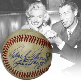 Marilyn Monroe and Joe DiMaggio Signed Spalding Baseball