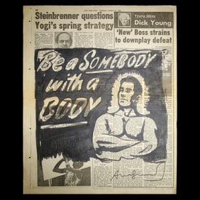 Andy Warhol Newspaper Art: "Be a Somebody with a Body"