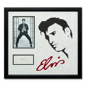 Forensically Authenticated Elvis Presley Signed Document Cut