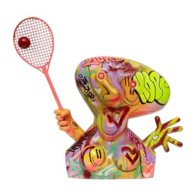 Original Hannes D'Haese LeCompte Sculpture "Love is Zero in Tennis but Everything in Life"