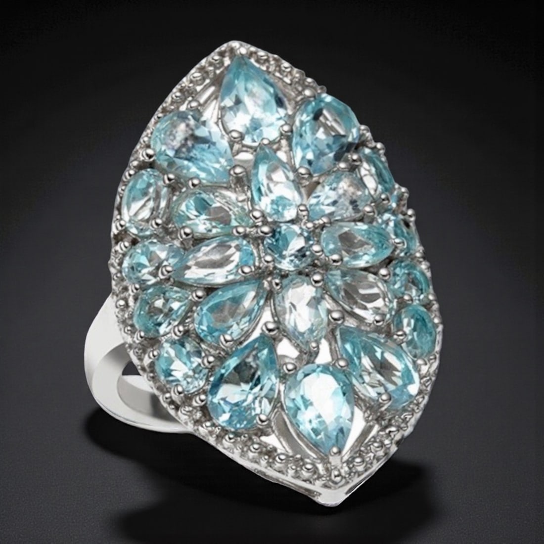 5.51 ct Sky Blue Topaz Sterling Silver Ring - Size 7 (1 of 1)