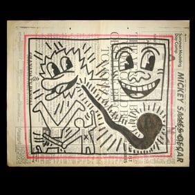 Keith Haring Newspaper Marker Art