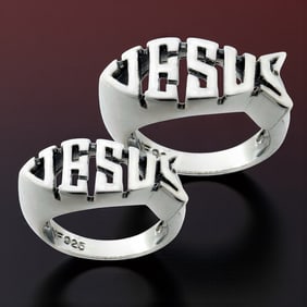 Ichthys "Jesus" Sterling Silver Rings Sizes: 5 & 9