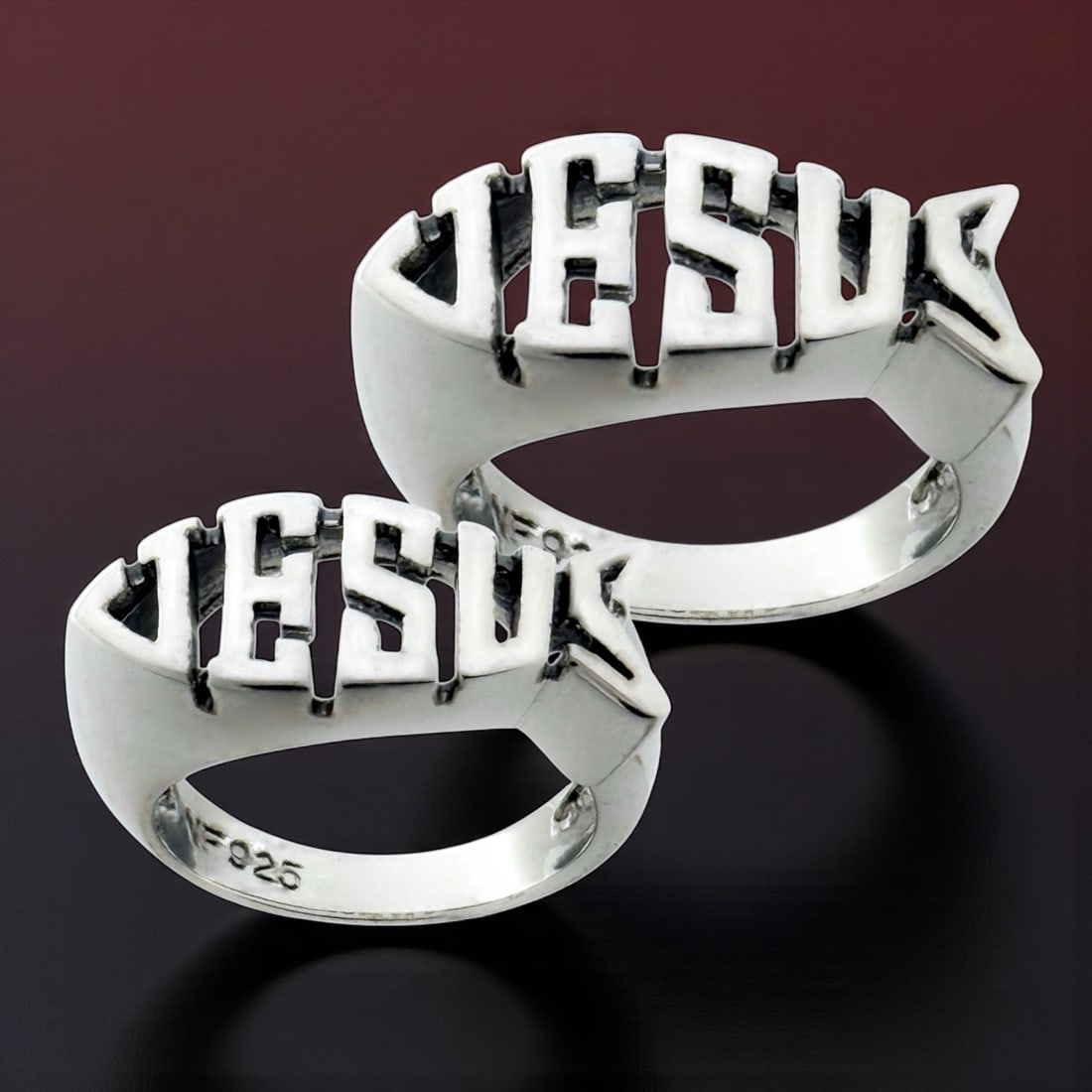 Ichthys "Jesus" Sterling Silver Rings Sizes: 5 & 9 (1 of 1)