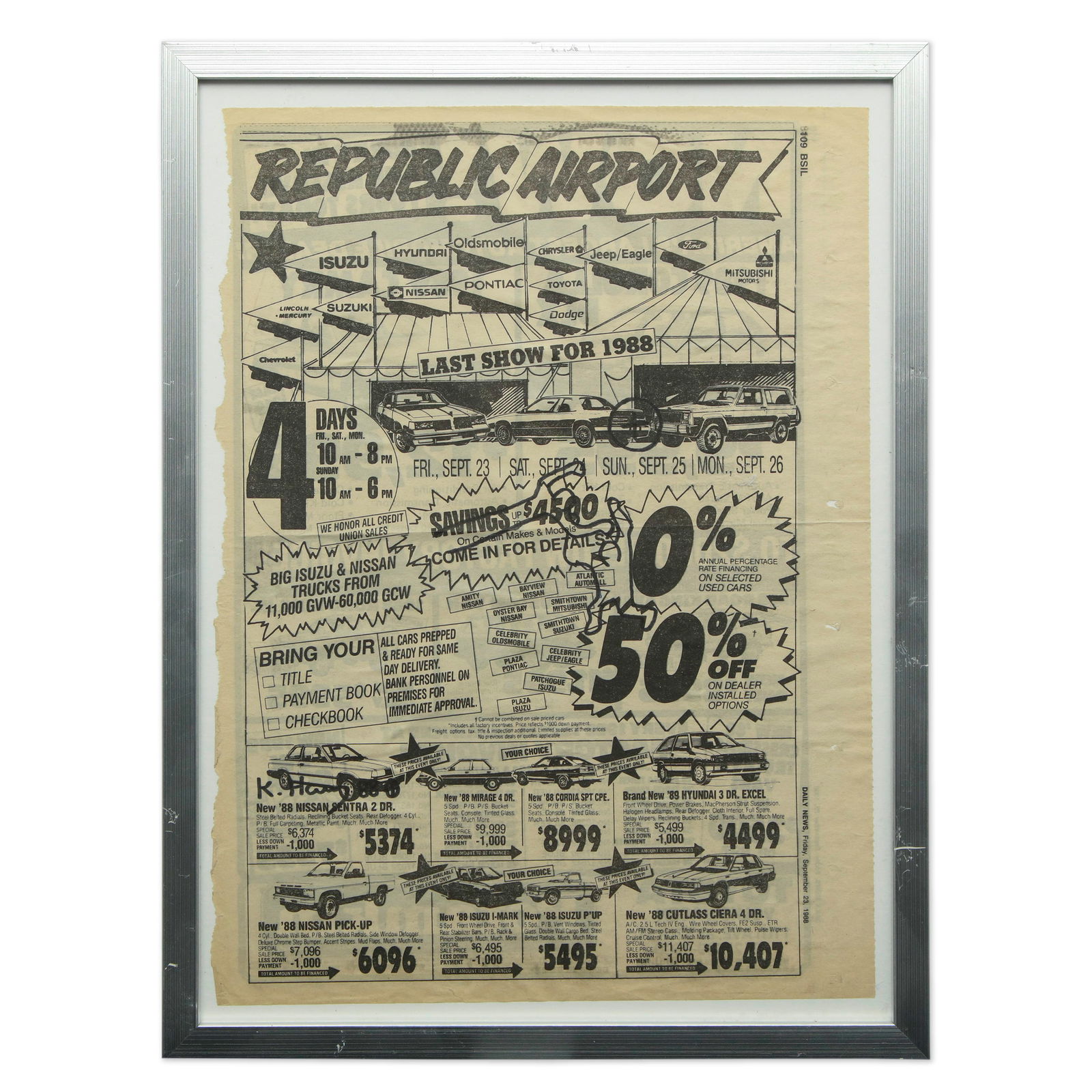 Unique Keith Haring Newspaper Artwork - "Flying Man and Symbolism" (1 of 4)