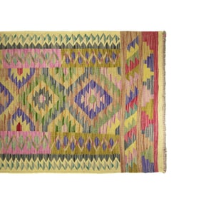 Stunning Hand-Tied Kilim Wool Rug – 2’8” x 9’9”