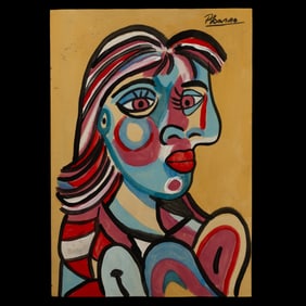 Pablo Picasso Watercolor – Woman in Multicolor