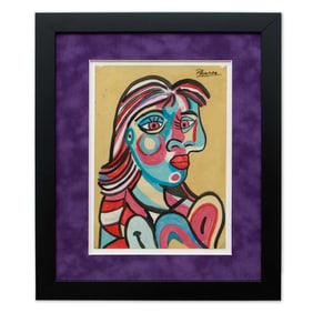 Pablo Picasso Watercolor – Woman in Multicolor (after)