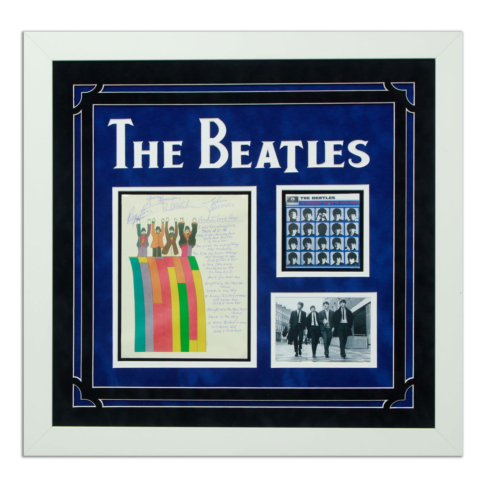 Beatles Signed Handwritten Lyrics Page: “And I Love Her” (1 of 9)