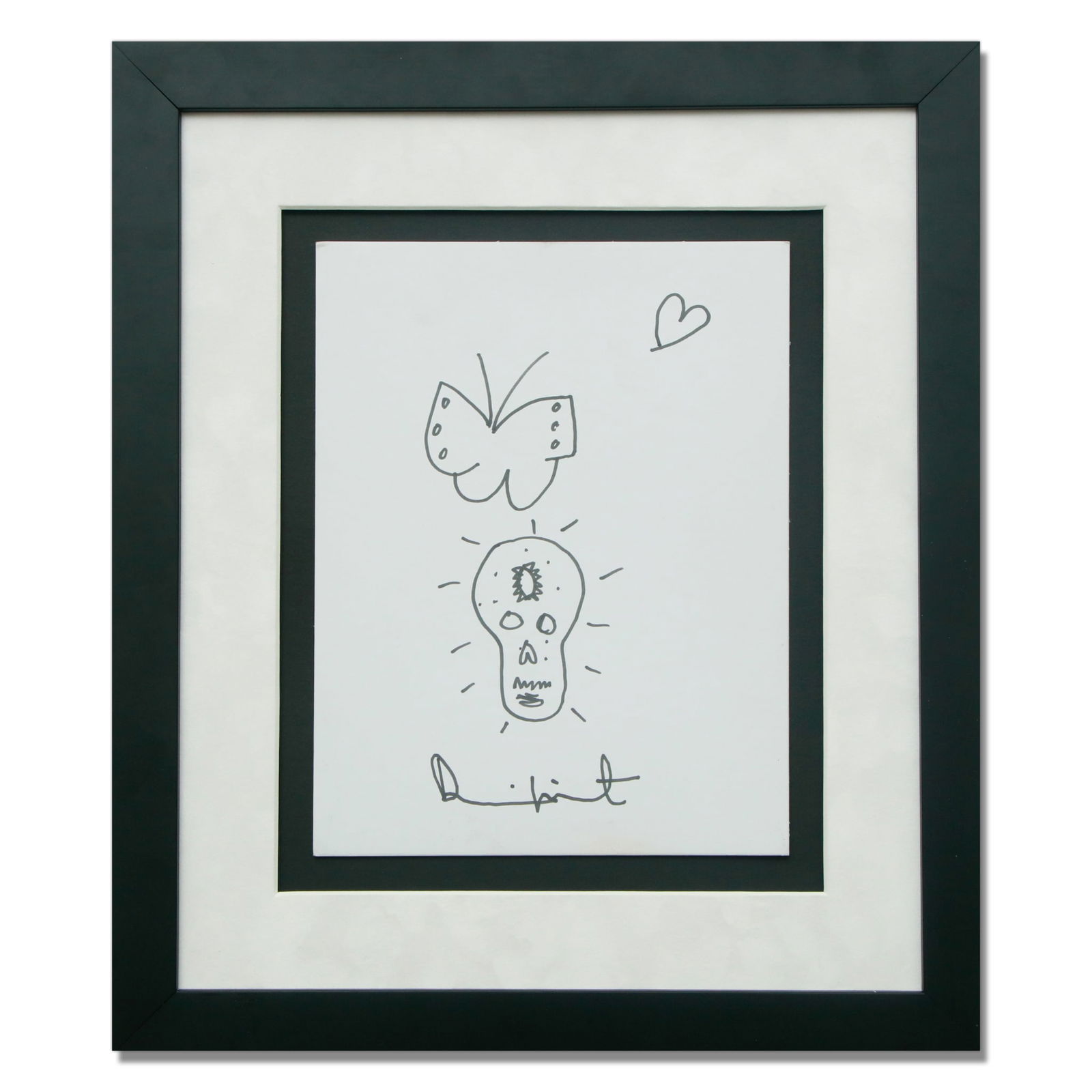 Damien Hirst Double-Sided Drawing: Shark in Aquarium & Skull with "Skull Star Diamond" (1 of 9)