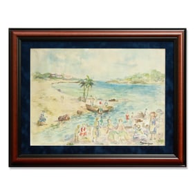 Maurice Prendergast's Mixed Media Beach Scene