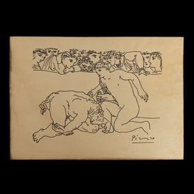 Pablo Picasso Ink Drawing – Mythological Scene