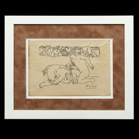 Pablo Picasso Ink Drawing – Mythological Scene