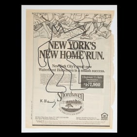 Keith Haring Newspaper Art "Barking Dog" September 23, 1988