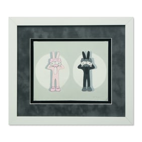 KAWS (Brian Donnelly) "Accomplice Rabbit" - Painting on Paper
