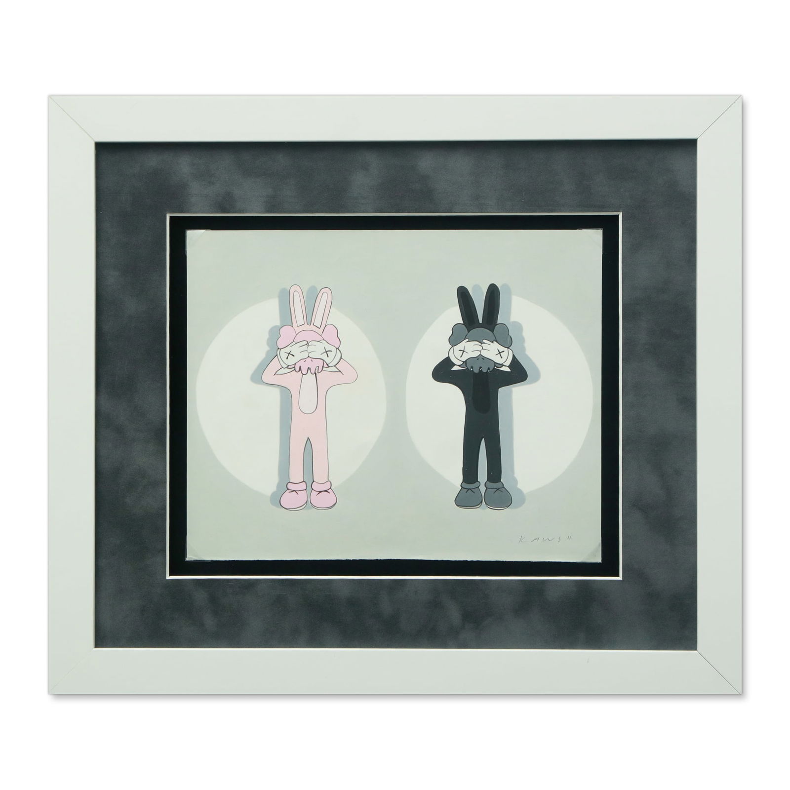 KAWS (Brian Donnelly) "Accomplice Rabbit" - Painting on Paper (1 of 14)