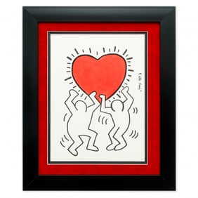 Keith Haring Marker on Paper: Radiant Heart