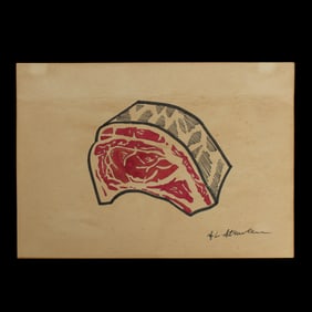 Roy Lichtenstein Mixed Media on Paper: "Steak of Beef"