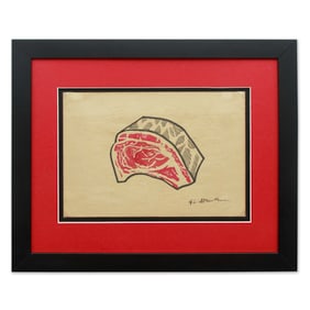 Roy Lichtenstein Mixed Media on Paper: "Steak of Beef"