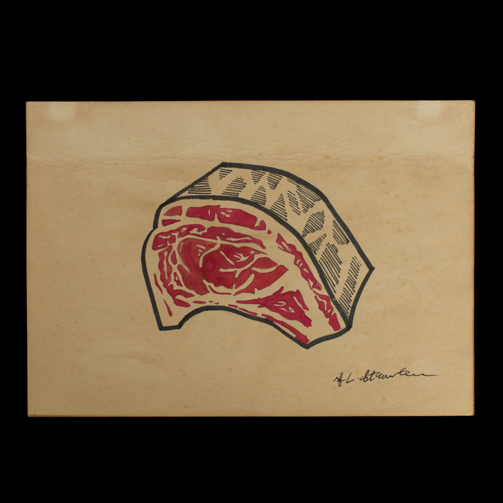 Roy Lichtenstein Mixed Media on Paper: "Steak of Beef" (1 of 9)