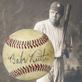 Babe Ruth Signed Reach Baseball, Forensically Authenticated