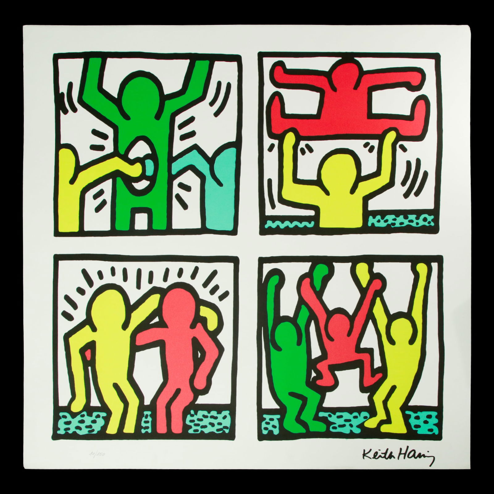 Keith Haring Limited Edition Print - Dynamic Figures in Action (1 of 7)