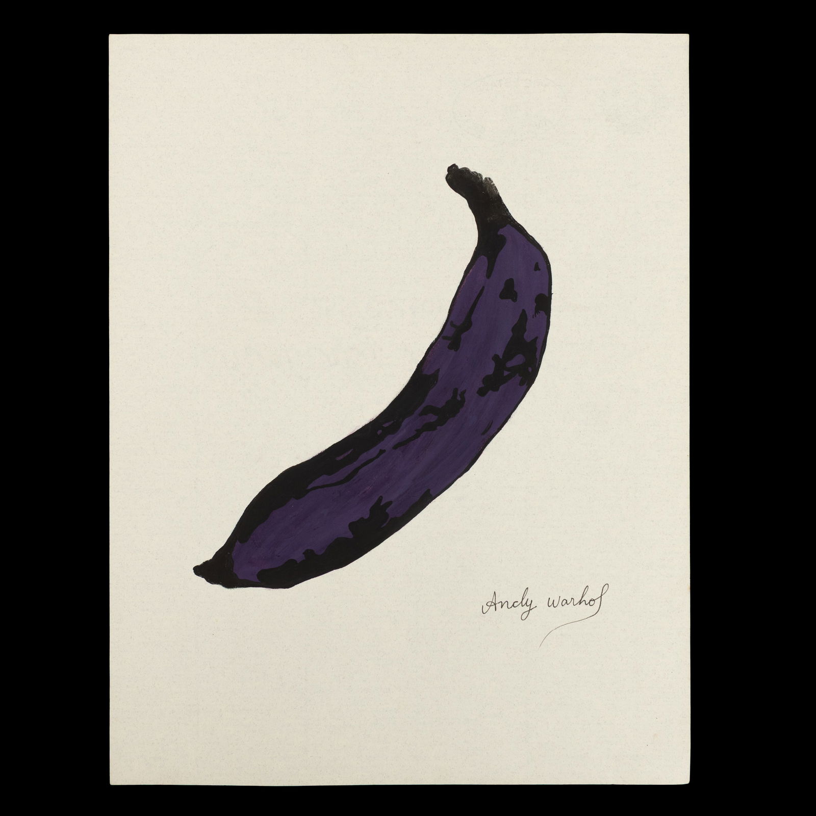 Andy Warhol Mixed Media: "Purple & Black Banana" (1 of 6)