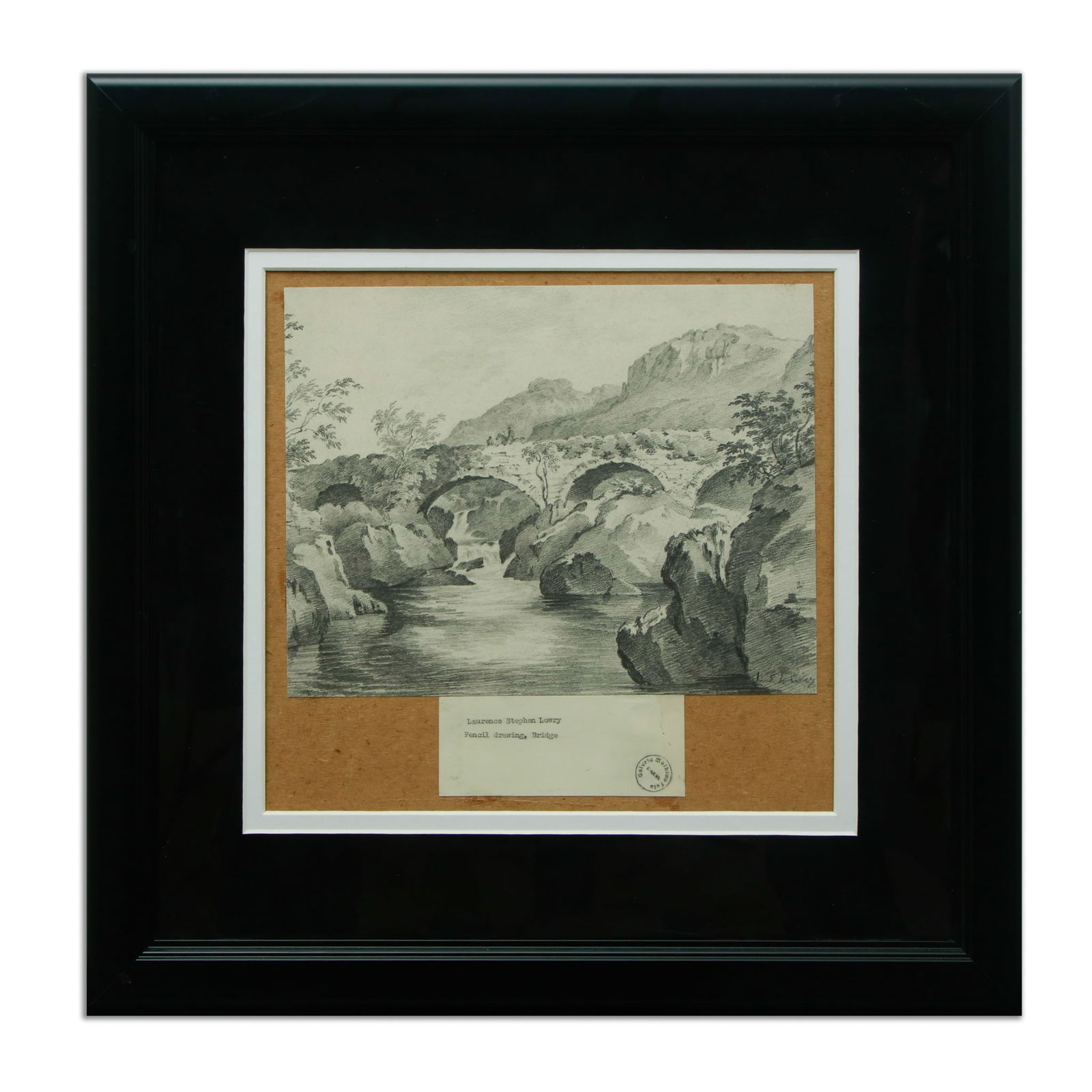 L.S. Lowry Pencil Drawing - "Equestrian Bridge Crossing" (1 of 15)