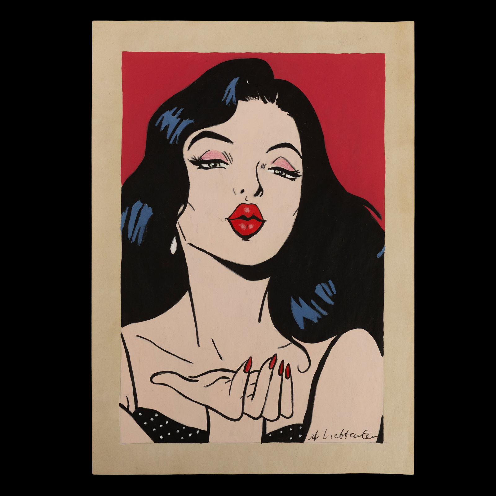 Roy Lichtenstein Mixed Media – Woman Blowing a Kiss (after) (1 of 6)