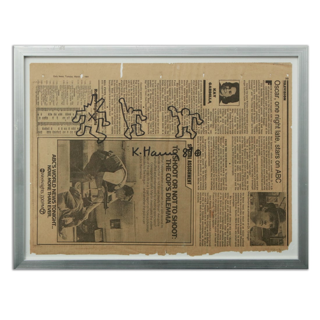 Keith Haring Artwork from the New York Daily News, March 1981 (1 of 4)